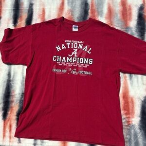 Alabama Crimson Tide 2009 National Champions Red T-Shirt Men's Size Xl Tee